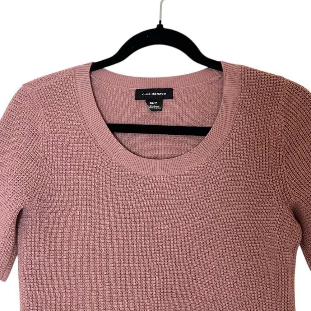 Club Monaco Women's Pink Short Sleeve Sweater-Size XS - Picture 5 of 9